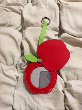 Free People Apple Bag Charm & Mirror - Red Faux Leather Accessory